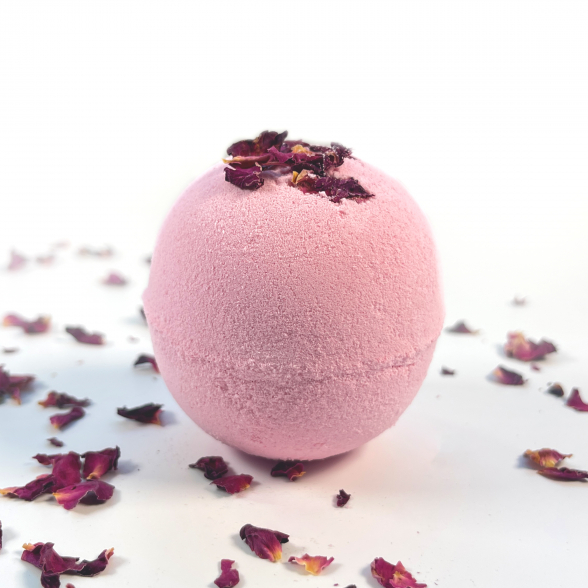 Badebombe Rosy Bloom mit Rosenduft